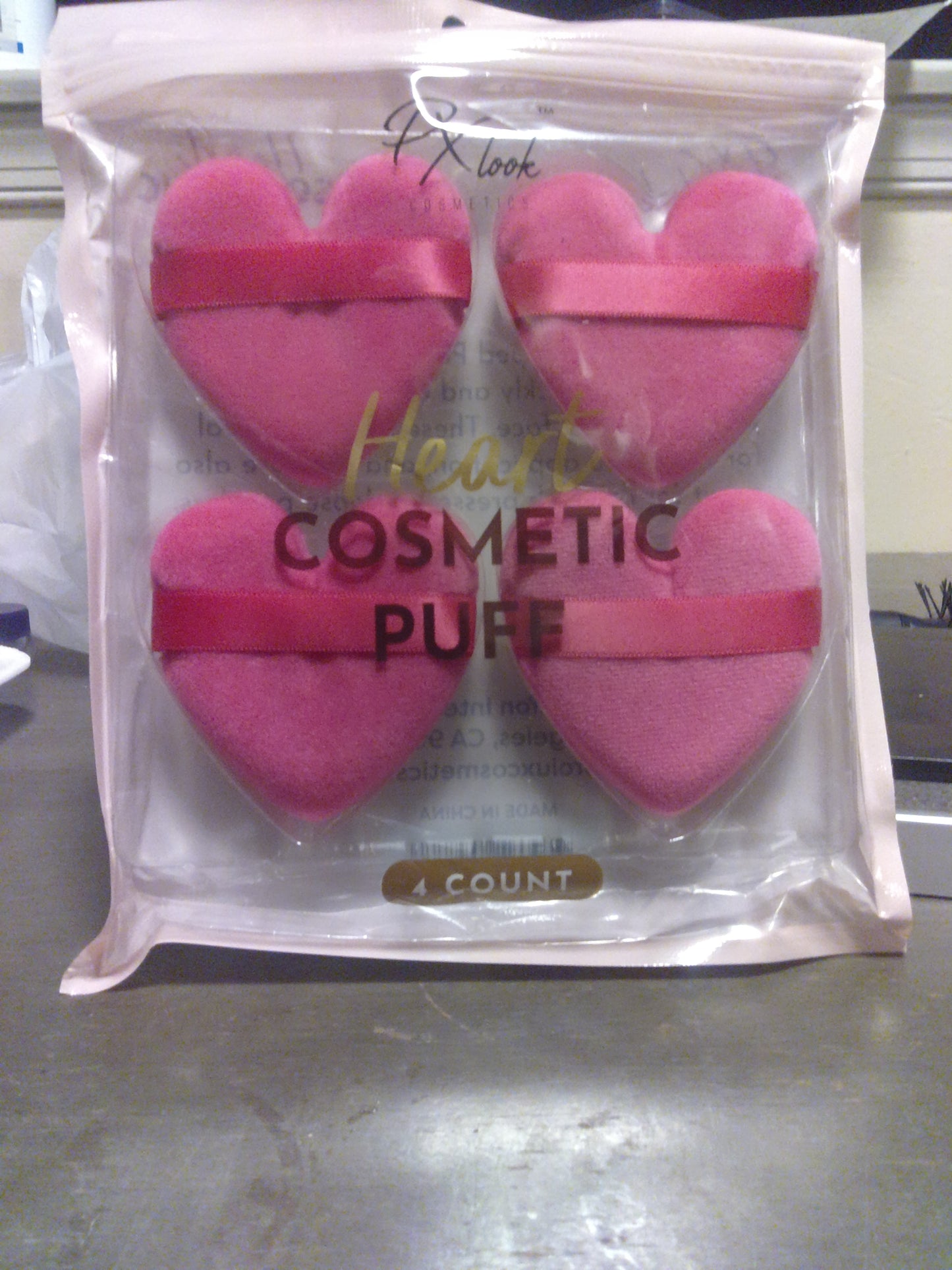 PX look heart cosmetic puff