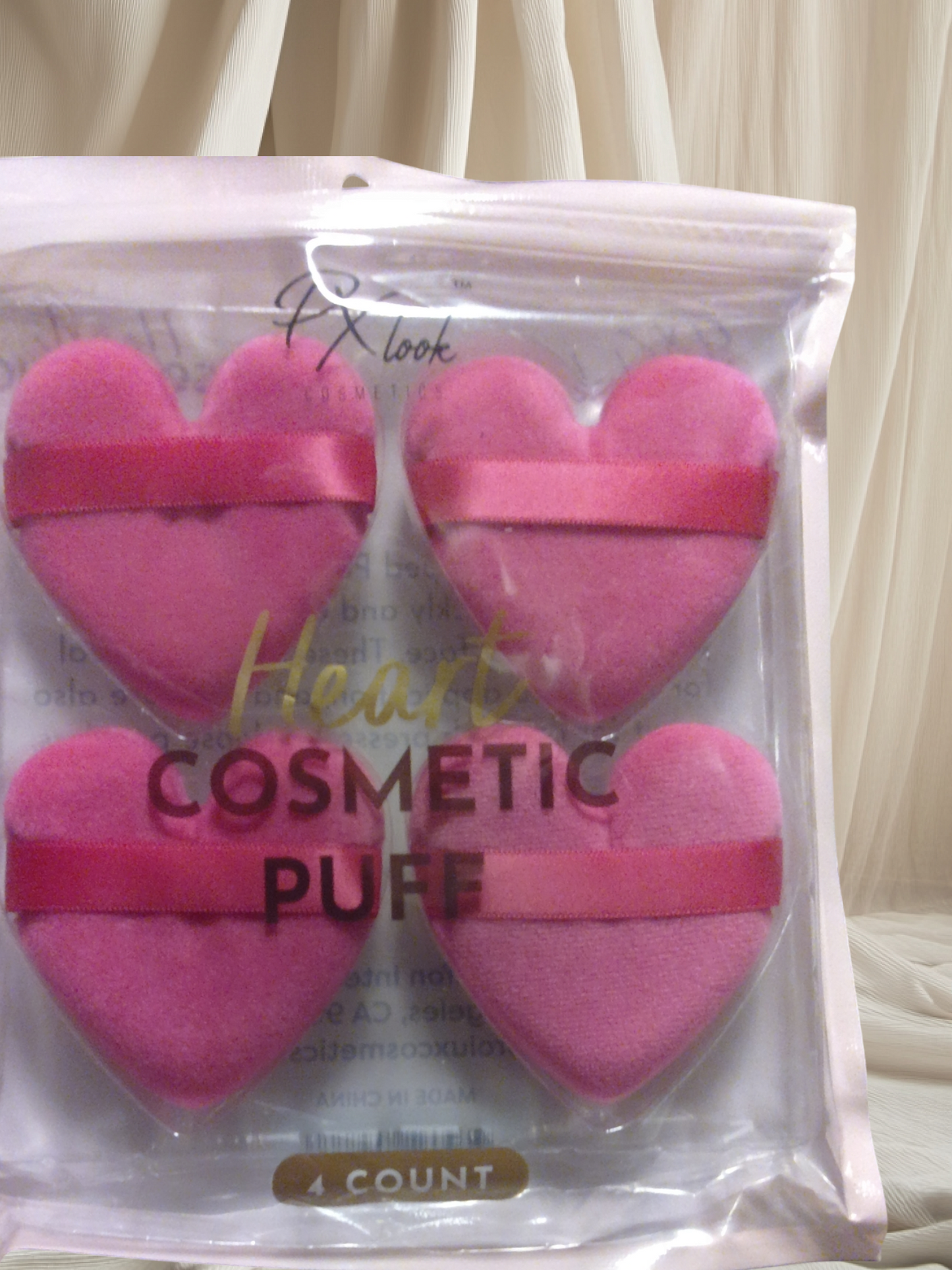 PX look heart cosmetic puff