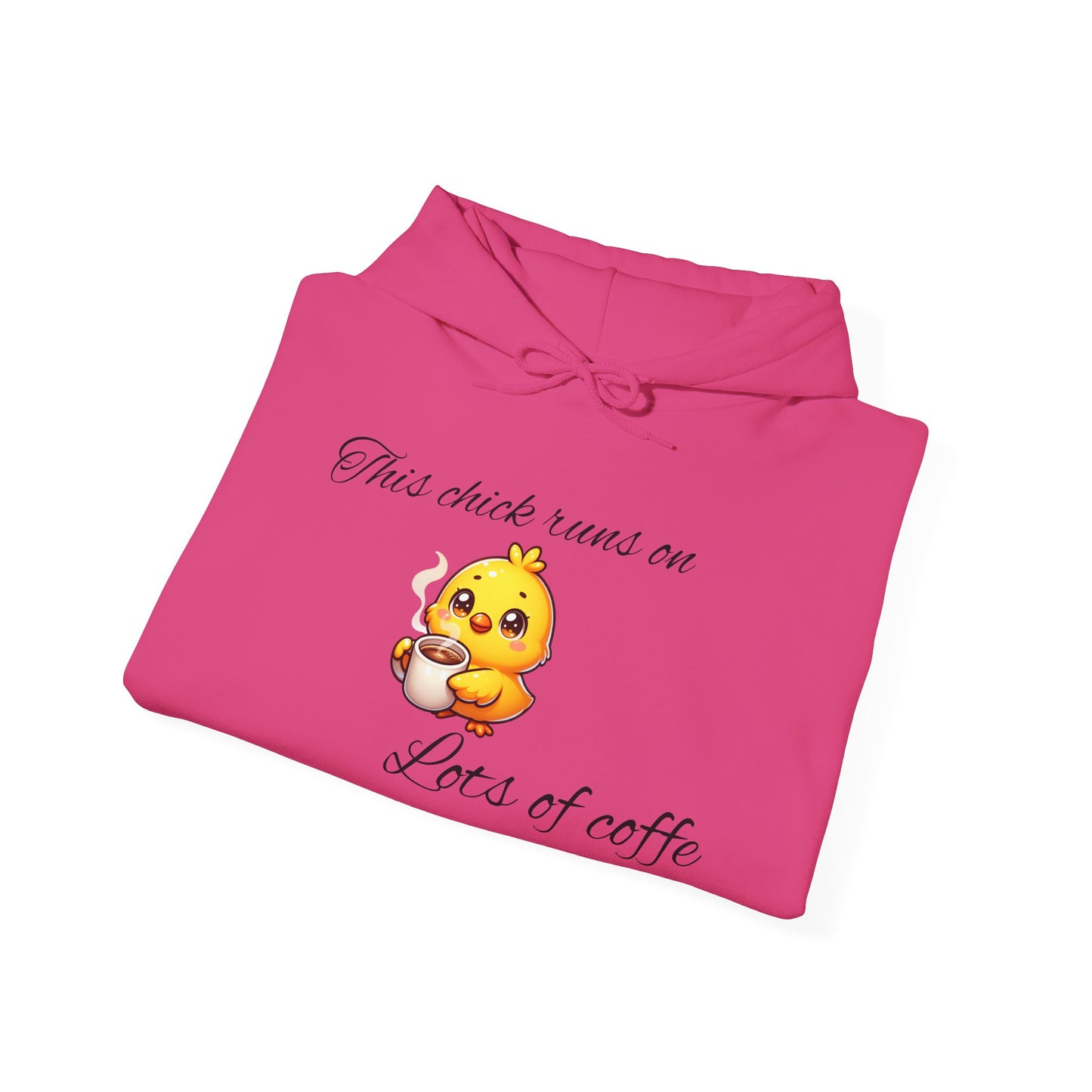 Cute Coffee Lover Hoodie - 'This Chick Runs on Lots of Coffee'
