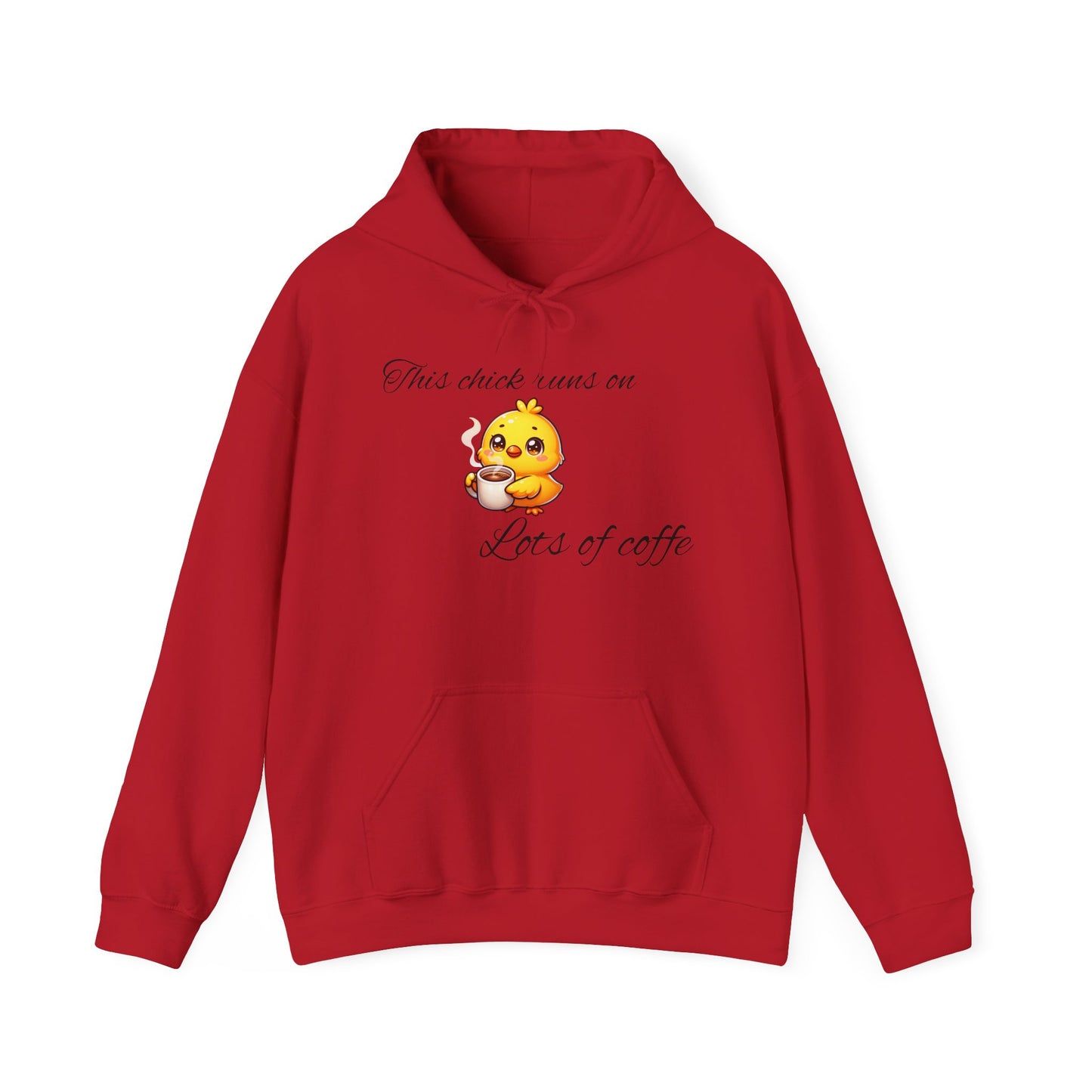 Cute Coffee Lover Hoodie - 'This Chick Runs on Lots of Coffee'