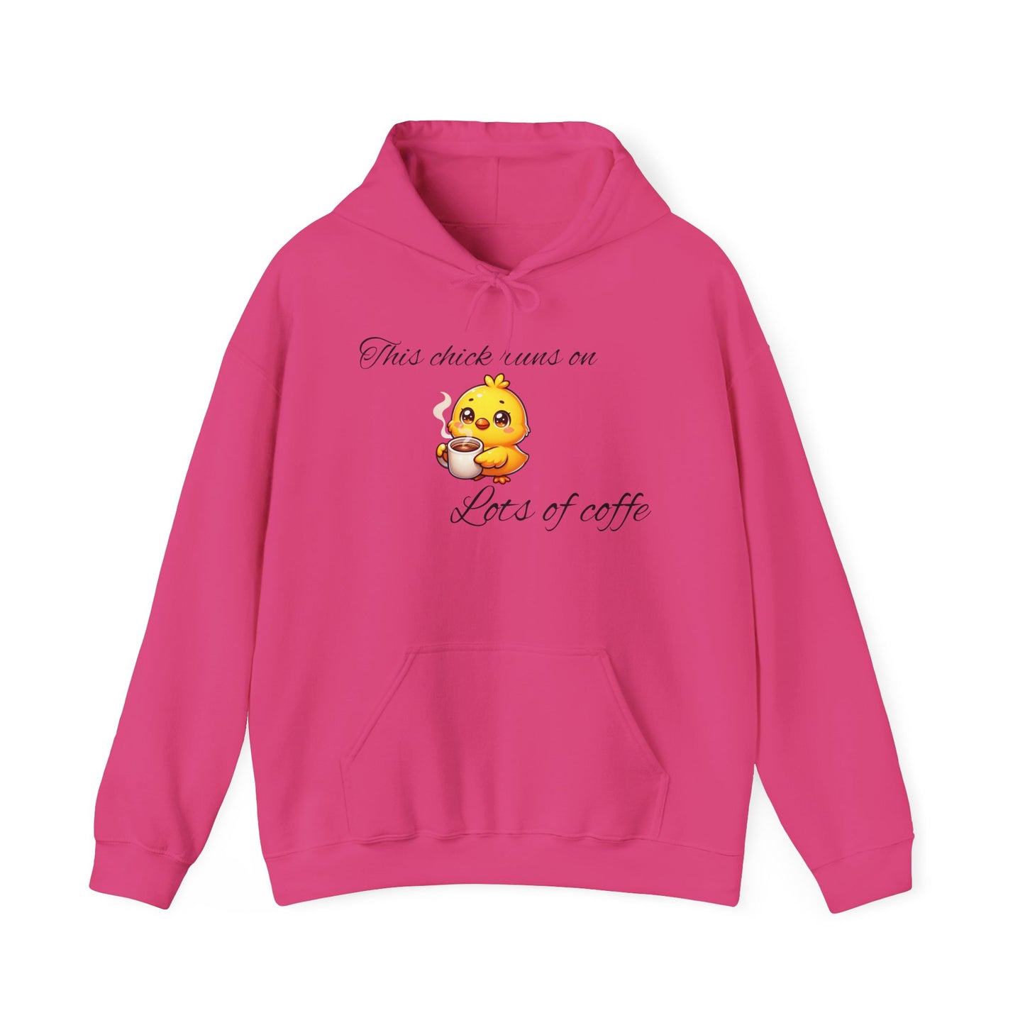 Cute Coffee Lover Hoodie - 'This Chick Runs on Lots of Coffee'