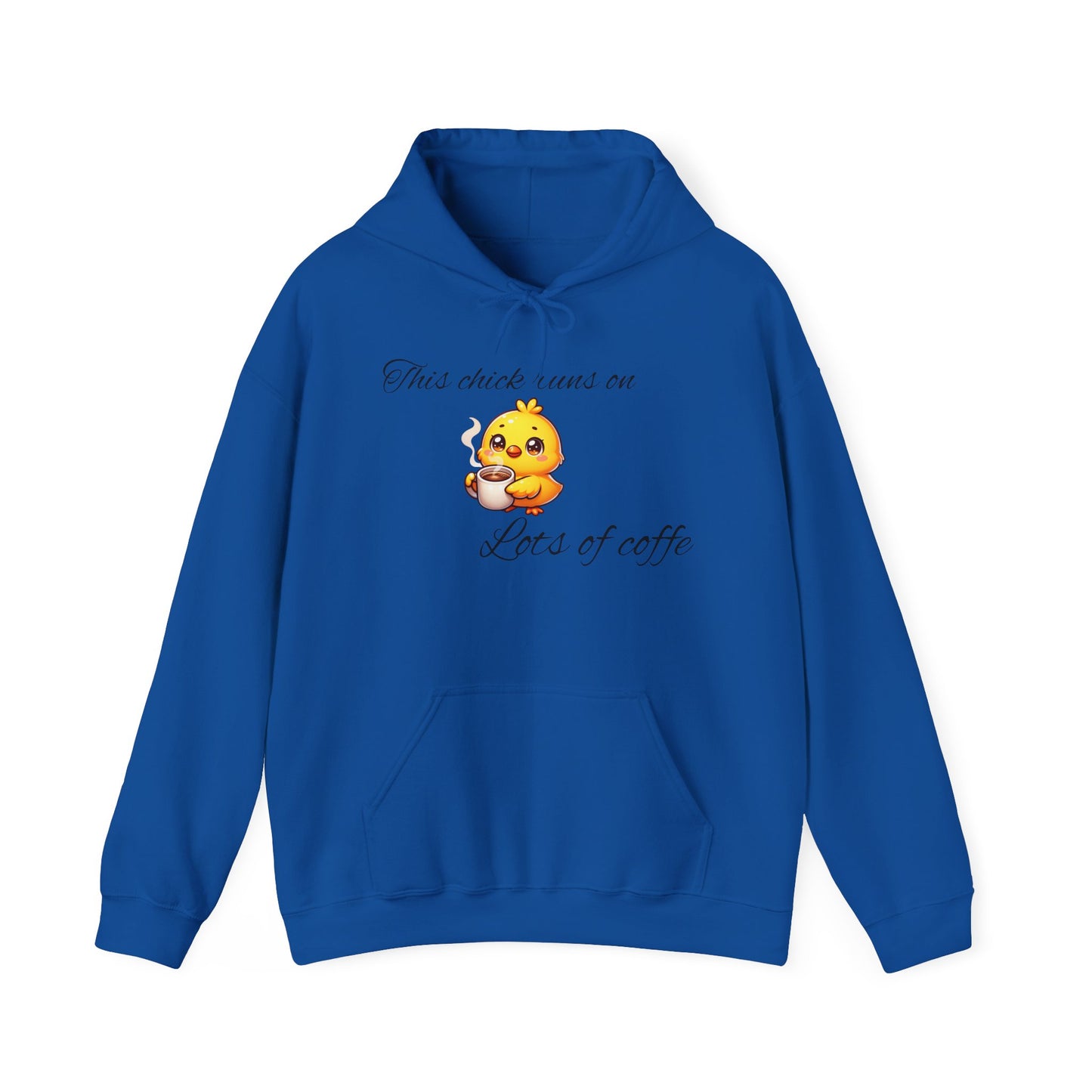 Cute Coffee Lover Hoodie - 'This Chick Runs on Lots of Coffee'