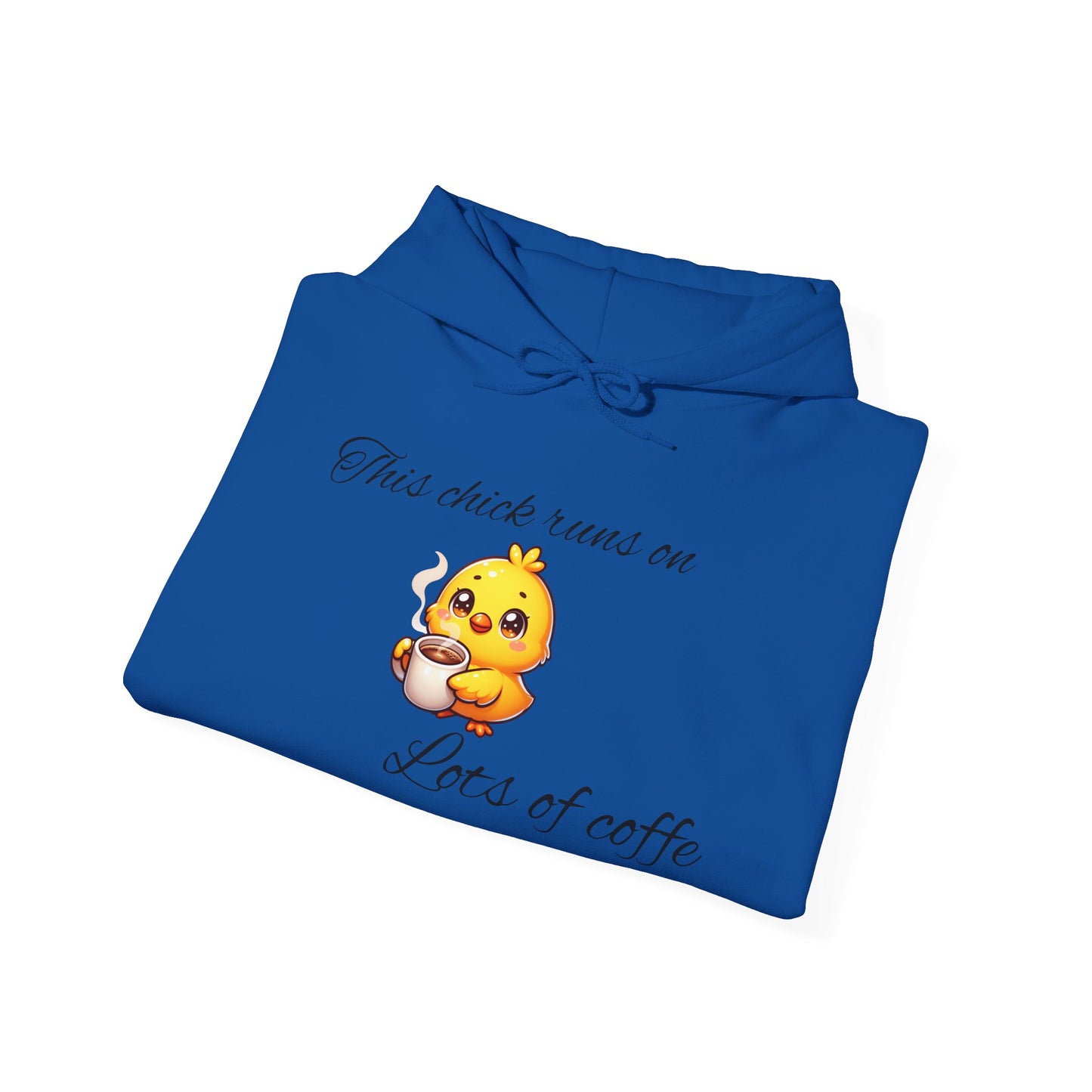 Cute Coffee Lover Hoodie - 'This Chick Runs on Lots of Coffee'