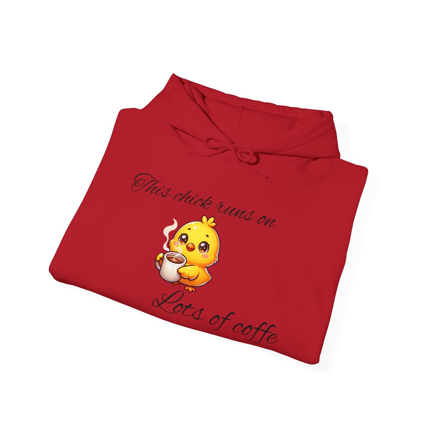 Cute Coffee Lover Hoodie - 'This Chick Runs on Lots of Coffee'