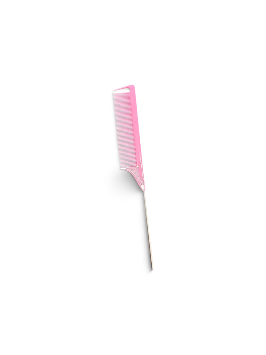 Hair braiding comb with metal pick
