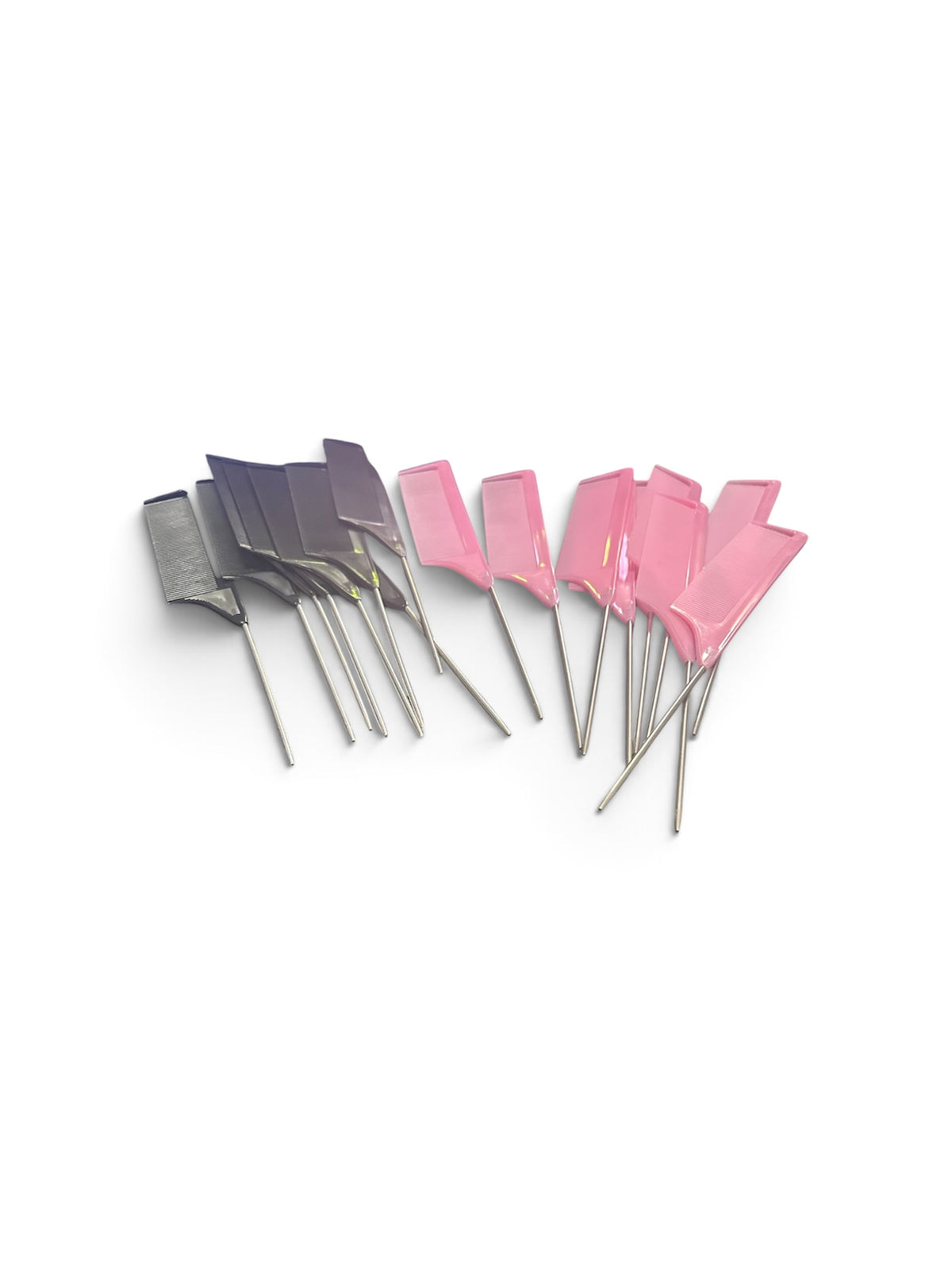 Hair braiding comb with metal pick