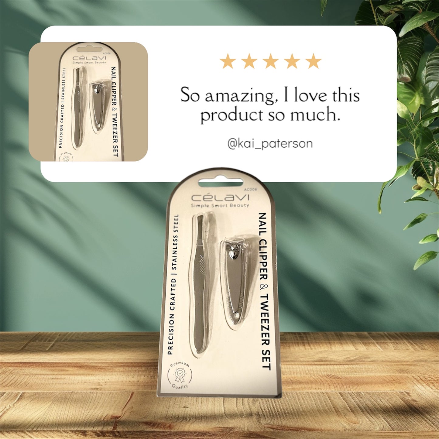 Celavi Nail Clipper & Tweezer Set